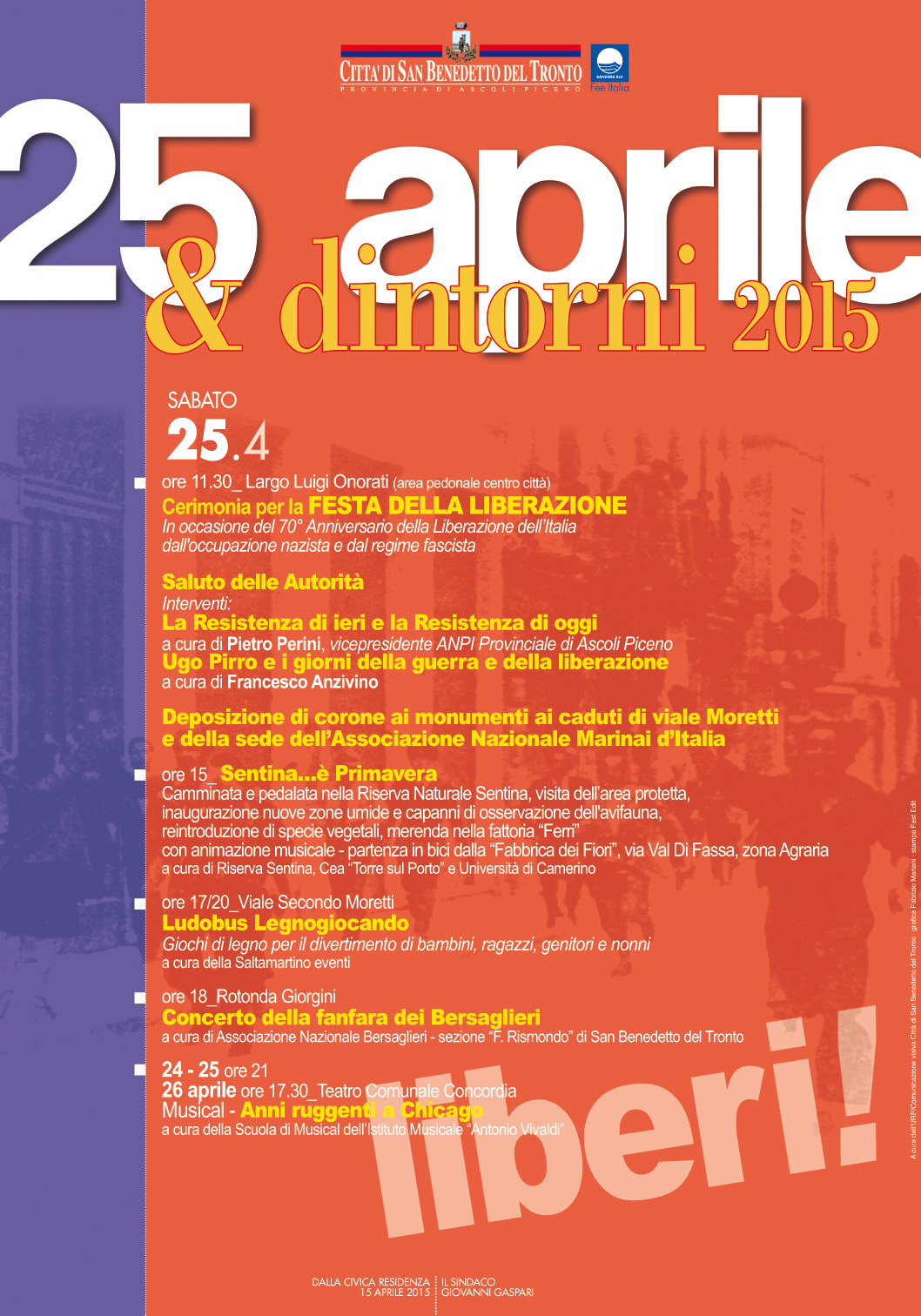 Il manifesto delle iniziative "25 aprile & dintorni"  del 2015 