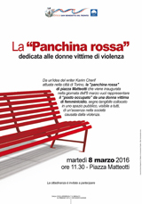 La "Panchina rossa" | dedicata alle donne vitime di violenza
