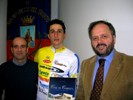 Luca Fioretti con il sindaco Gaspari e l'assessore Fanini