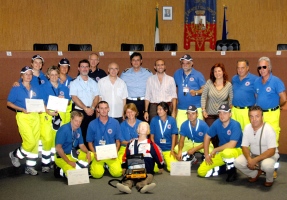 Un gruppo di volontari della Protezione Civile di San Benedetto del Tronto