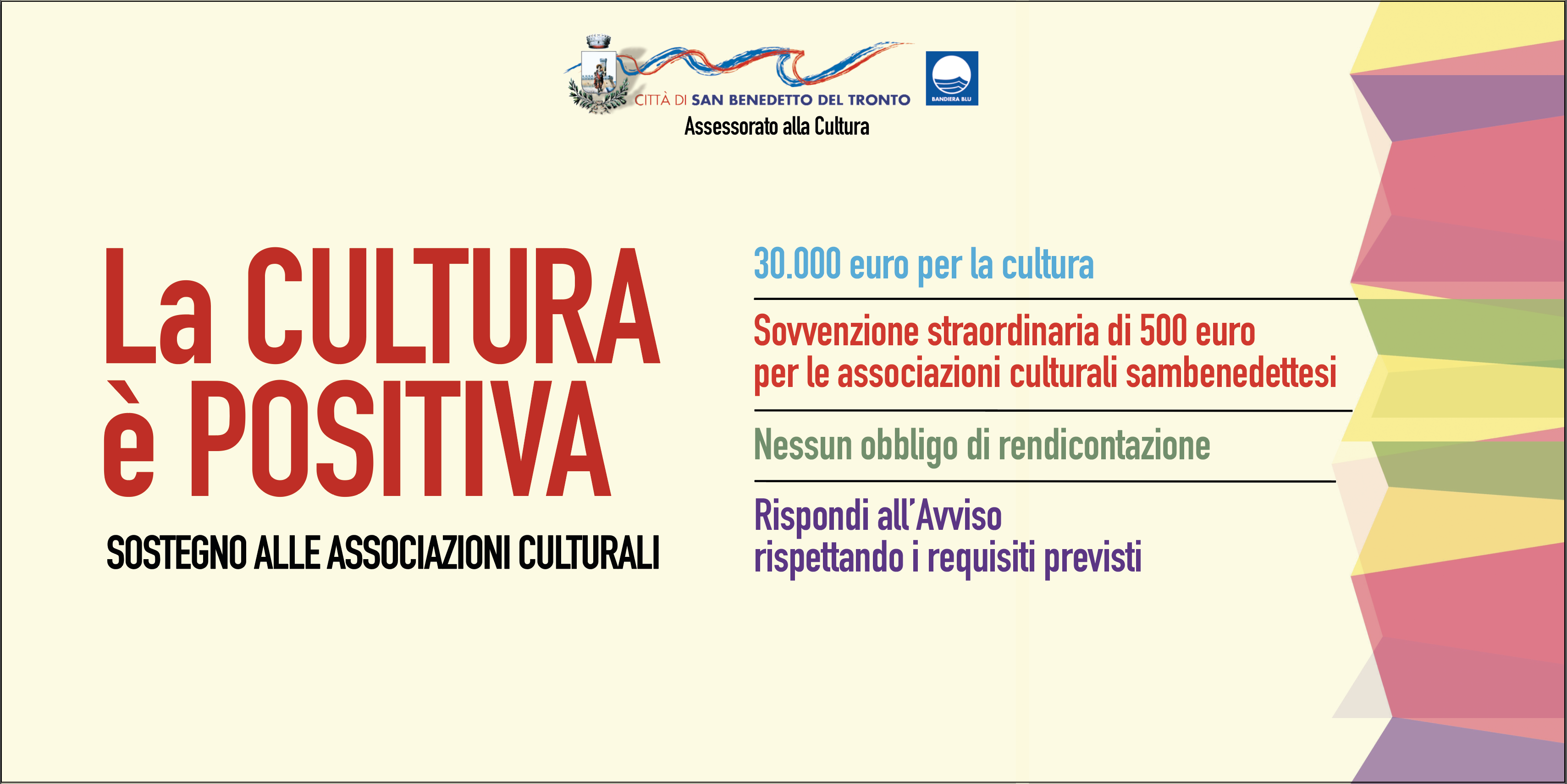 Contributi alle associazioni culturali, domande entro il 21 dicembre