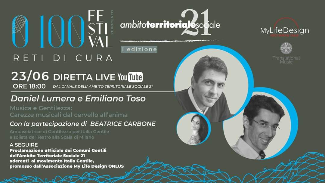 3° incontro "Festival 0/100 - Reti di Cura" Daniel Lumera, Emiliano Toso, Beatrice Carbone